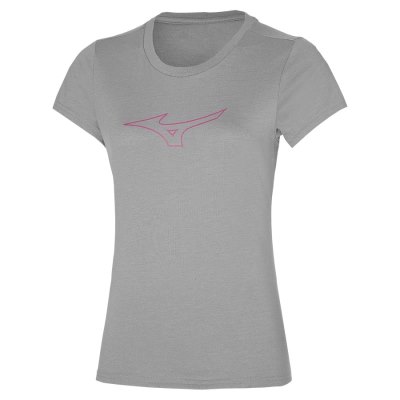 Camisa Mizuno RB Logo Tee Mujer Grises - Chile M704OEMWHK